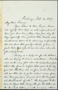 Letter from William Lloyd Garrison, Roxbury, [Mass.], to Fanny Garrison Villard, Feb. 14, 1877