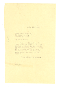 Letter from W. E. B. Du Bois to Rosa Sanders