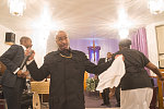 Apostle Carlos Goodrich celebrating Overseer's Stinson birthday, at the Emmanuel Church of God In Christ, 2184 Frederick Douglass Blvd., Harlem, 2013