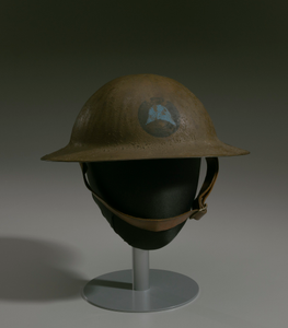 Combat helmet from World War I used by the 93rd Infantry Division