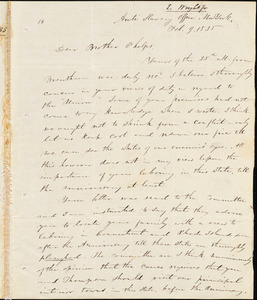 Thumbnail for Letter from Elizur Wright, New York, to Amos Augustus Phelps, 1835 Feb[ruary] 9