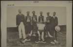 "Christian soldiers in Accra. West Indians from the Asante war, with their decorations. At tea given by the missionary O. Schultze Christliche Soldaten in Akra. Westindien im Assantekrieg mit Orden geschmückt. Bei einem Teeabend von Miss. O. Schultze aufgenommen