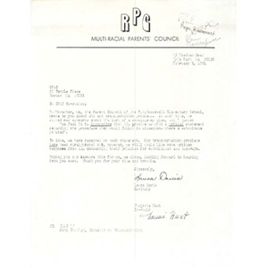 Letter, CItywide Parents' Advisory Council co-chairs, February 2, 1981.