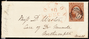 Letter from Anne Warren Weston, [Boston], to Deborah Weston, Monday Evening, 15th [Dec. 1843?]