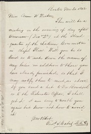 Letter to] Miss Anne W. Weston [manuscript