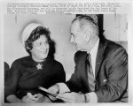 Thumbnail for [Constance Baker Motley, Manhattan Borough President, chats with President Johnson after he named her to be a federal district judge]