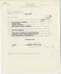Correspondence between Francis M. Sedgwick and Representative L. Mendel Rivers, June-July 1957