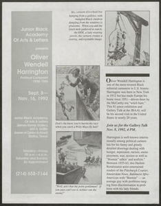 Flyer: Oliver Wendell Harrington