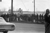 Alabama state troopers waiting for civil rights marchers on the south side of the Edmund Pettus Bridge in Selma, Alabama, on Turnaround Tuesday.