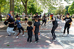 Dancers and marchers visit the 2020 Juneteenth Celebration on Black Lives Matter Plaza in front of the White House