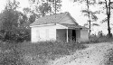 Abandoned white school. School room which has been discarded