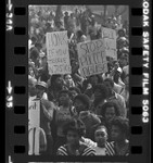 African Americans in protest march against Signal Hill police in death of Ron Settles in Long Beach, Calif., 1981