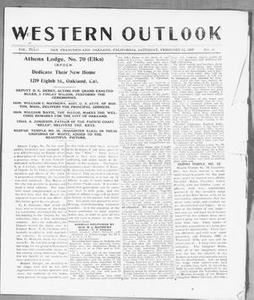 Western Outlook (San Francisco and Oakland, Calif.), Vol. 33, No. 20, Ed. 1 Saturday, February 12, 1927