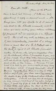 Letter to] Dear Mr. Webb [manuscript