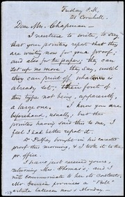 Letter to] Dear Mrs. Chapman [manuscript