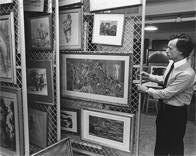 Museum Director Hugh Gourley in museum storage