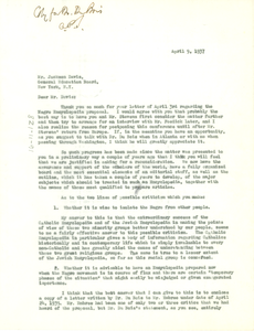 Letter from Anson Phelps Stokes to General Education Board of New York