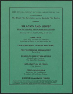 Flyer: Blacks and Jews