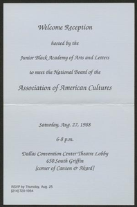 Invitation: Reception of the National Board of the Association of American Cultures