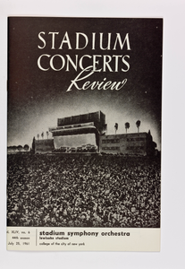 NYP Presentation Printed Program (Stadium Concert), Jul 29, 1961 at Lewisohn Stadium in Manhattan, NY; , conductor