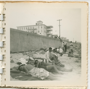 Digital image of Taylor family members at the beach on Martha's Vineyard