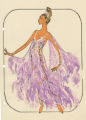 Costume design drawing, showgirl in sheer lavender gown , Las Vegas, June 5, 1980