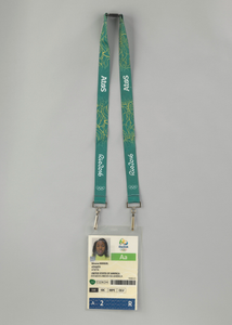 Olympic credentials used by Simone Manuel at the 2016 Olympics