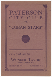 Paterson City Club vs. "Cuban Stars"