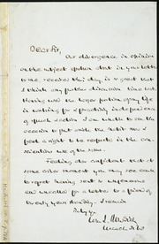 Copy of letter to] Dear Sir [manuscript