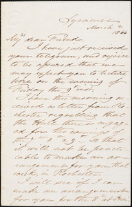 Letter from Samuel Joseph May, Syracuse, [New York], to William Lloyd Garrison, 1866 March 2