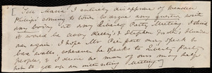 Thumbnail for Fragment of letter from Anne Warren Weston to Emma Forbes Weston, [October 15, 1843?]