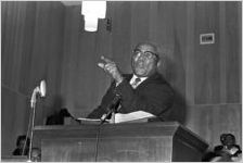 Martin Luther King, Sr., speaking to an audience at Holt Street Baptist Church in Montgomery, Alabama.