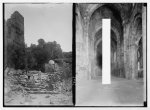 Margab Castle. Approach to entrance of castle; [Interior view of Crusader Cathedral at Tartous]