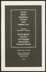 Program: Black Music and the Civil Rights Movement Concert Series