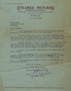 Letter: Atlanta, Georgia to William M. Smith, Macon, Georgia, 1929 May 29