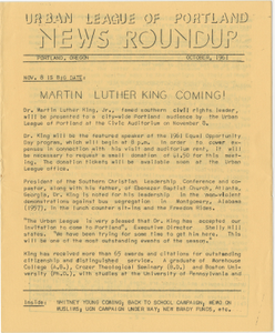 Thumbnail for Dr. Martin Luther King to visit Portland