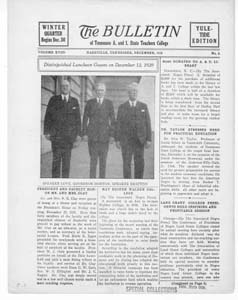 The Bulletin of Tennessee A. & I. State Teachers College, December, 1929