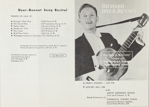 Richard Dyer-Bennett, "The Voice of Minstrelsy" program booklet