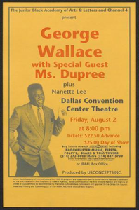 Flyer: George Wallace with Special Guest Ms. Dupree