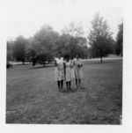 Mississippi State Sovereignty Commission photograph of Rosa Clay (center), Mrs. Robinson (right) and an unidentified African American woman during a training session for COFO volunteers in Oxford, Ohio, 1964