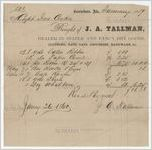 Receipt for payment from John Cocke to J. A. Tallman, Greensboro, Alabama, January 26, 1860