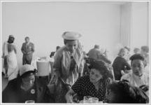 Gloria Ray and others at the UN Headquarters, New York, NY, 1958