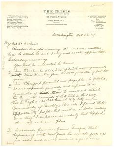 Letter from Thomas J. Calloway to W. E. B. Du Bois