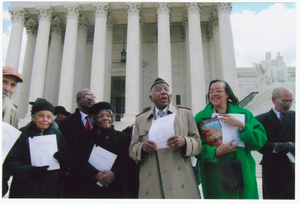 Digital image of Tulsa Race Massacre survivors before Supreme Court Building