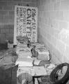 Stacks of "The Southerner," a Ku Klux Klan newsletter printed by Klan members in a cinder block shed in Jefferson County, Alabama.