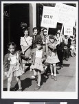 Ada Dobbs, et al., picketing Federal Building, L.A. County Jail, Smith Act, ca. 1948