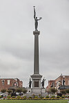 A monument commemorating the United States Civil War of the 1860s was designed by E.M. Heltzer and dedicated in 1917 in Angola, Indiana