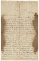 Letter with burned edges written to Hennie from Thos. H. C. from the Battlefield