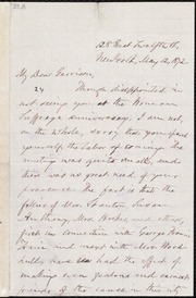 Letter to] My Dear Garrison [manuscript