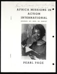 Africa Missions in Action International, COGIC, "Pearl Page", 1969